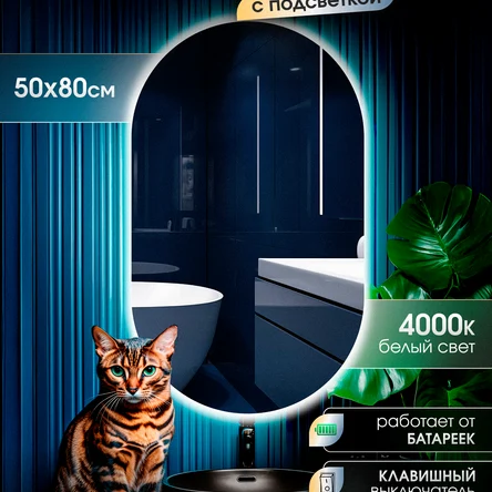 Овальное зеркало 50х100